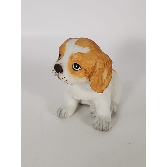 VNTG Homco Charles Cavalier Spaniel  Puppy Dog Figurine #1407 Porcelain 3" - Picture 2 of 10
